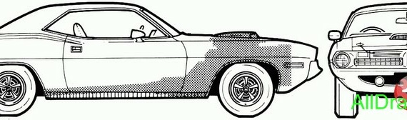 Plymouth Barracuda 440 Six Pack (1970) (Plymouth Barracuda 440 Nord Pask (1970)) - drawings (drawings) of the car